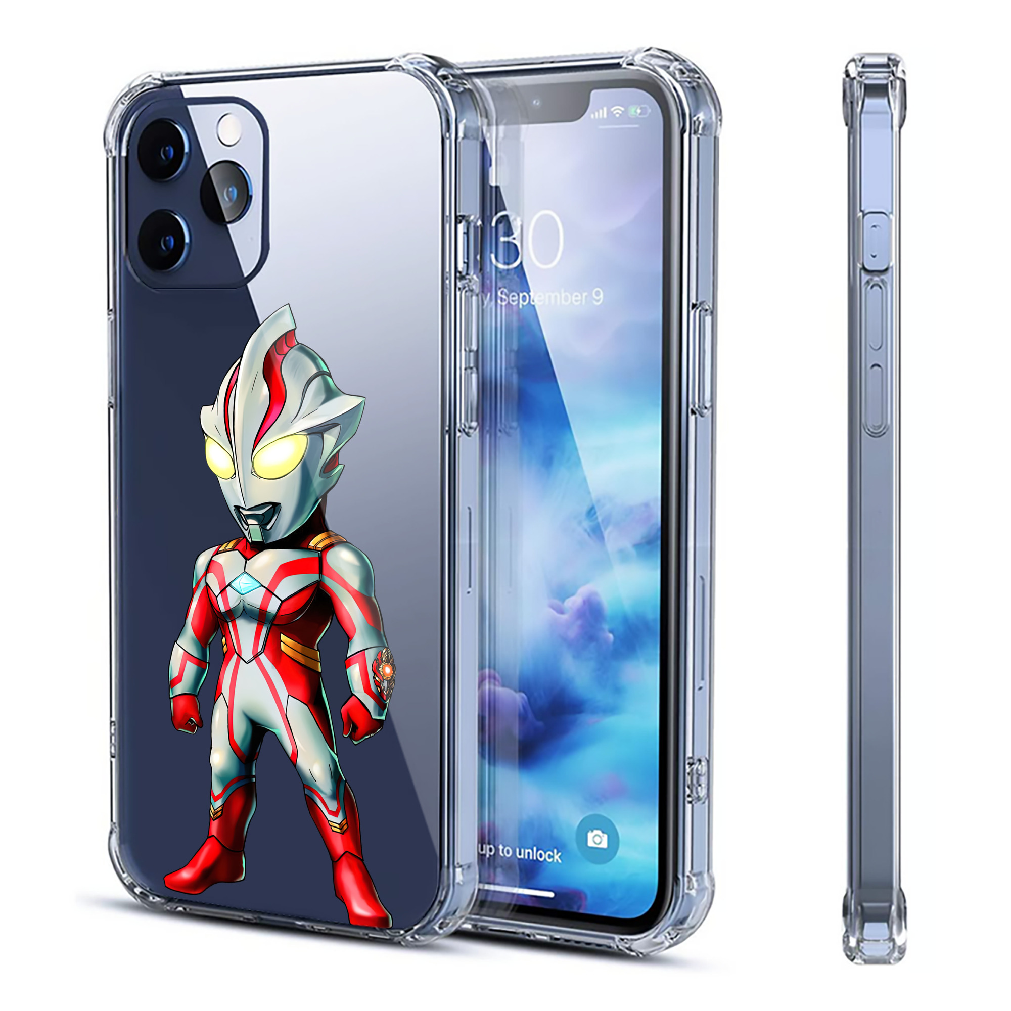 （画像用） ウルトラマン Ultraman 【iPhone 12シリーズ対応】透明スマホケース（クリアソフトケース）